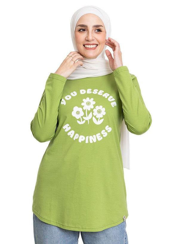 Foliage Printed Long - Sleeve Design 43 - Khotwh